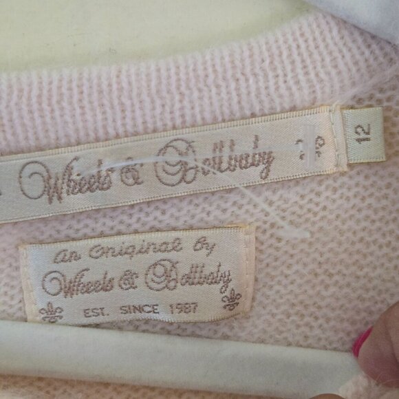 Wheels & Dollbaby Pink Angora Wool Blend Skater Sweater Dress Size 12 - Picture 3 of 4
